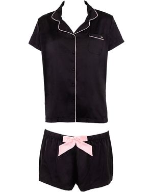 Bluebella Abigail Shirt And Short Set/Pale - Black