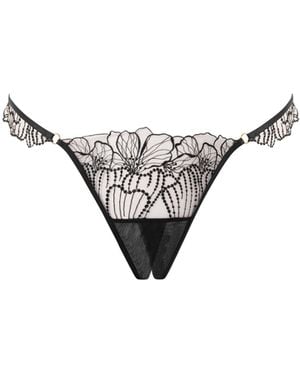 Bluebella Amarosa Open Embroidered Brief - Metallic