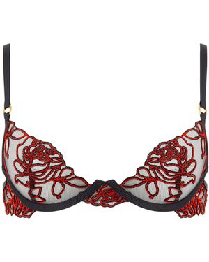 Bluebella Malina Sheer Floral Bra - Red