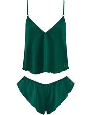 Bluebella Faye Luxury Satin Cami And Short Set Aventurine - Green