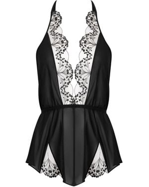 Bluebella Marisa Chiffon Sheer Teddy - Black