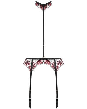 Bluebella Calista Suspender Harness/Cherry - White