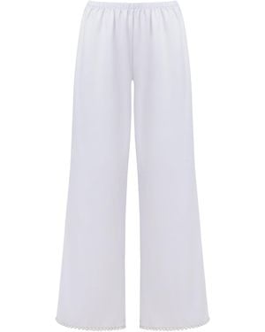 Bluebella Pearl Luxury Satin Trousers/Pearl - White