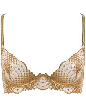 Bluebella Zoe Sheer Embroidered Plunge Bra - Natural