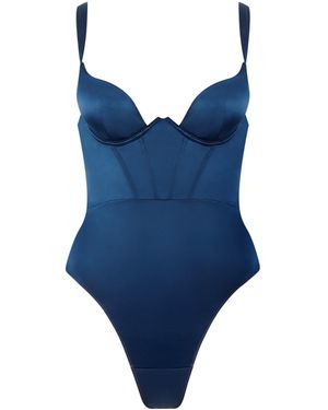 Bluebella Verona Satin Push Up Bodysuit - Blue