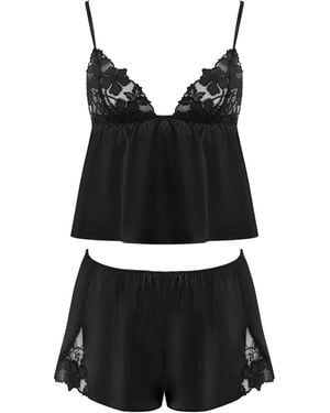 Bluebella Alara Luxury Satin Cami And Short Set - Black