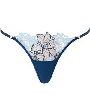 Bluebella Calantha Floral Lace Thong - Blue