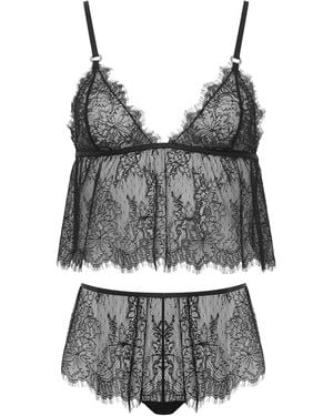 Bluebella Peony Cami And Short Set Black - Grey