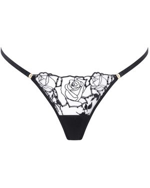 Bluebella Rosalie Embroidered Thong - Metallic