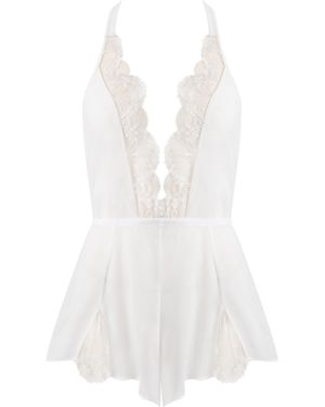 Bluebella Bluebella Marisa Chiffon Sheer Teddy - White