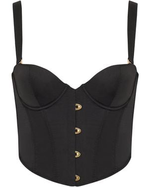 Bluebella Jean Luxury Satin Wired Corset - Black