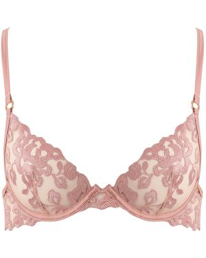 Bluebella Rosina Sheer Embroidered Bra Dusty Rose - Pink