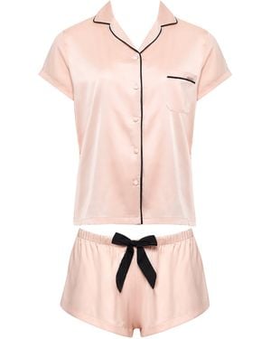 Bluebella Abigail Shirt And Short Set Pale - Pink