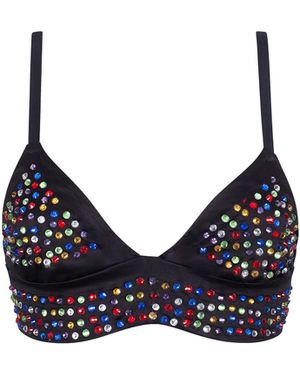 Bluebella Bb X Ashish Multicolour Diamante Satin Soft Bralette - Blue