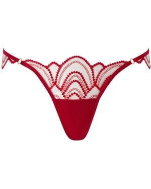 Bluebella Soraya Transparenter, Bestickter String, Savvy - Rot