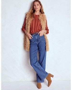 Boden Top Imi En Jersey À Liserés-Rouge Grange - Bleu