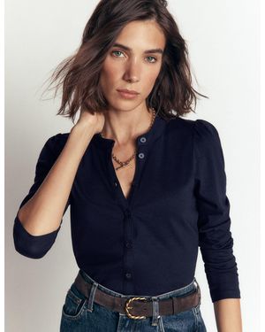 Boden Femmes Chemise Ultra-Douce À Manches Bouffantes En Taille - Bleu