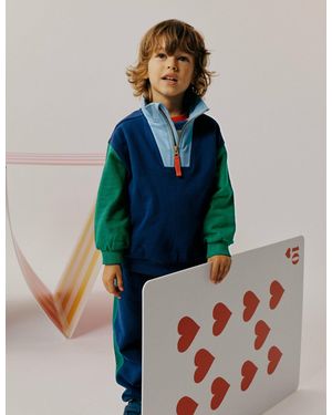 Boden Sweatshirt Mit Halbreißverschluss - Blau