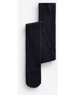 Boden Strumpfhose Mit Zopfstrickmuster - Blau