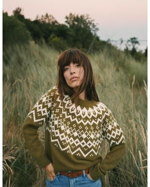 Boden Mae Fair-Isle-Strickpullover - Grün
