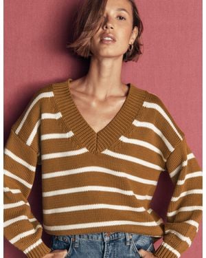 Boden Lucy Baumwollpullover Mit V-Ausschnitt - Braun