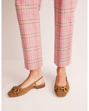 Boden Chaussures Plates Iris À Mors Et Bride Arrière-Daim Biscuit Au Gingembre - Rose