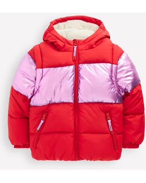 Boden Doudoune 2-En-1-Rouge/Rose Métallisé