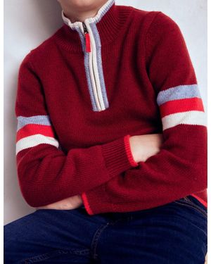 Boden Pull Partiellement Zippé Traditionnel-Rouge Rumba