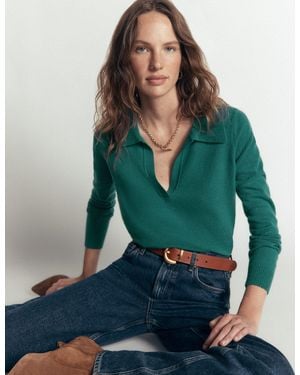 Boden Elsie Henley-Pullover Aus Kaschmir - Grün