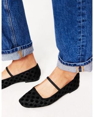 Boden Ballerines Thea Façon Babies-Maille À Pois - Bleu