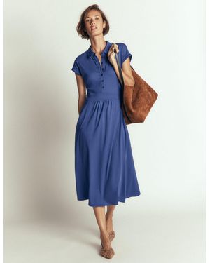 Boden Fae Jersey-Hemdblusenkleid-Denim - Blau