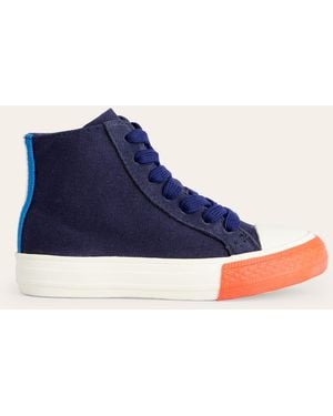 Boden Hochgeschnittene Canvas-Sneaker Mit Kontrastdetails - Blau