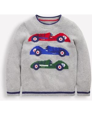 Boden Pull À Logo Fantaisie-Voitures Gris Chiné