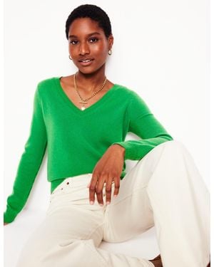 Boden Pull Eva Col V En Cachemire- Paradis - Vert