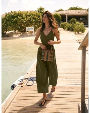 Boden Leinen-Jumpsuit Mit Schmalen Trägern - Grün