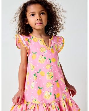 Boden Robe De Plage Emmy Tissée-Limonade Rose Craie - Rouge