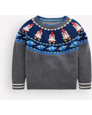 Boden Fair-Isle-Pullover - Blau