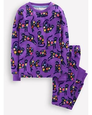 Boden Pyjama Phosphorescent Douillet-Chats - Violet