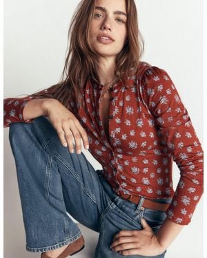 Boden Femmes Chemise Ultra-Douce À Manches Bouffantes En Taille - Bleu