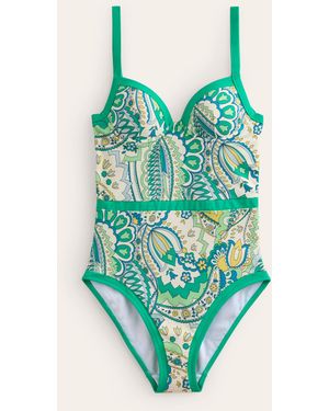 Boden Maillot De Bain À Accents Colorés Et Bonnets Femme - Vert