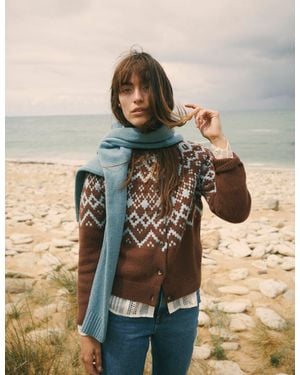 Boden Femmes Cardigan Mae À Motif Jacquard En Taille Tp - Neutre