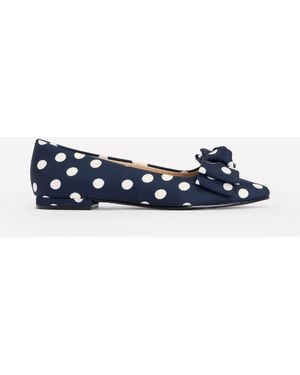 Boden Ballerines À Bout Biseauté- Marine Foncé, Pois Abstraits - Bleu