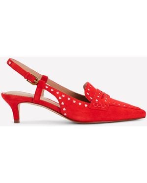 Boden Schuhe Im Brogue-Stil Mit Fersenriemen Und Kitten-Absatz - Rot