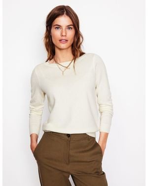 Boden Pull Eva Col Bateau En Cachemire - Blanc