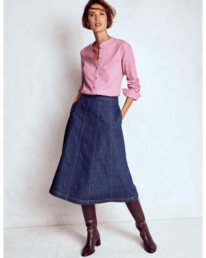 Boden Joy Jeansrock Mit Bahnendesign - Blau