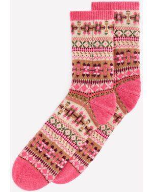 Boden Chaussettes À Motif Jacquard-Rose