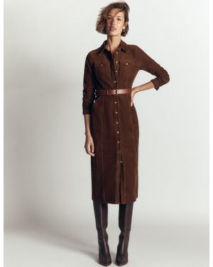 Boden Fleur Cord-Midikleid - Braun