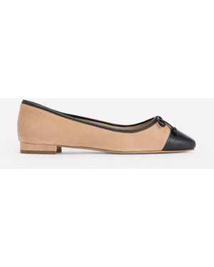 Boden Ballerines À Bout Rapporté-Daim Macchiato - Neutre