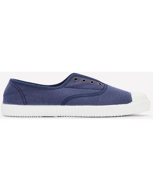 Boden Canvas-Turnschuhe Ohne Schnürung - Blau