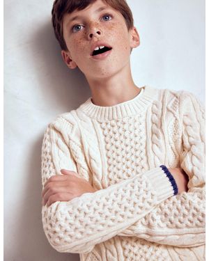 Boden Pull Traditionnel En Maille Torsadée-Anenome - Gris